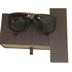 Auth LOUIS VUITTON Z0350W Evidence Black Sunglasses Authentic